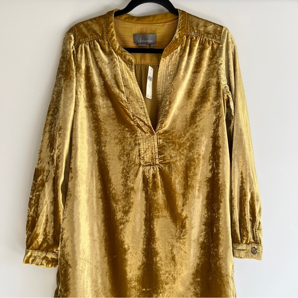 Anthropologie Velvet Gold Tunic Dress Size XS NWT - Picture 12 of 15